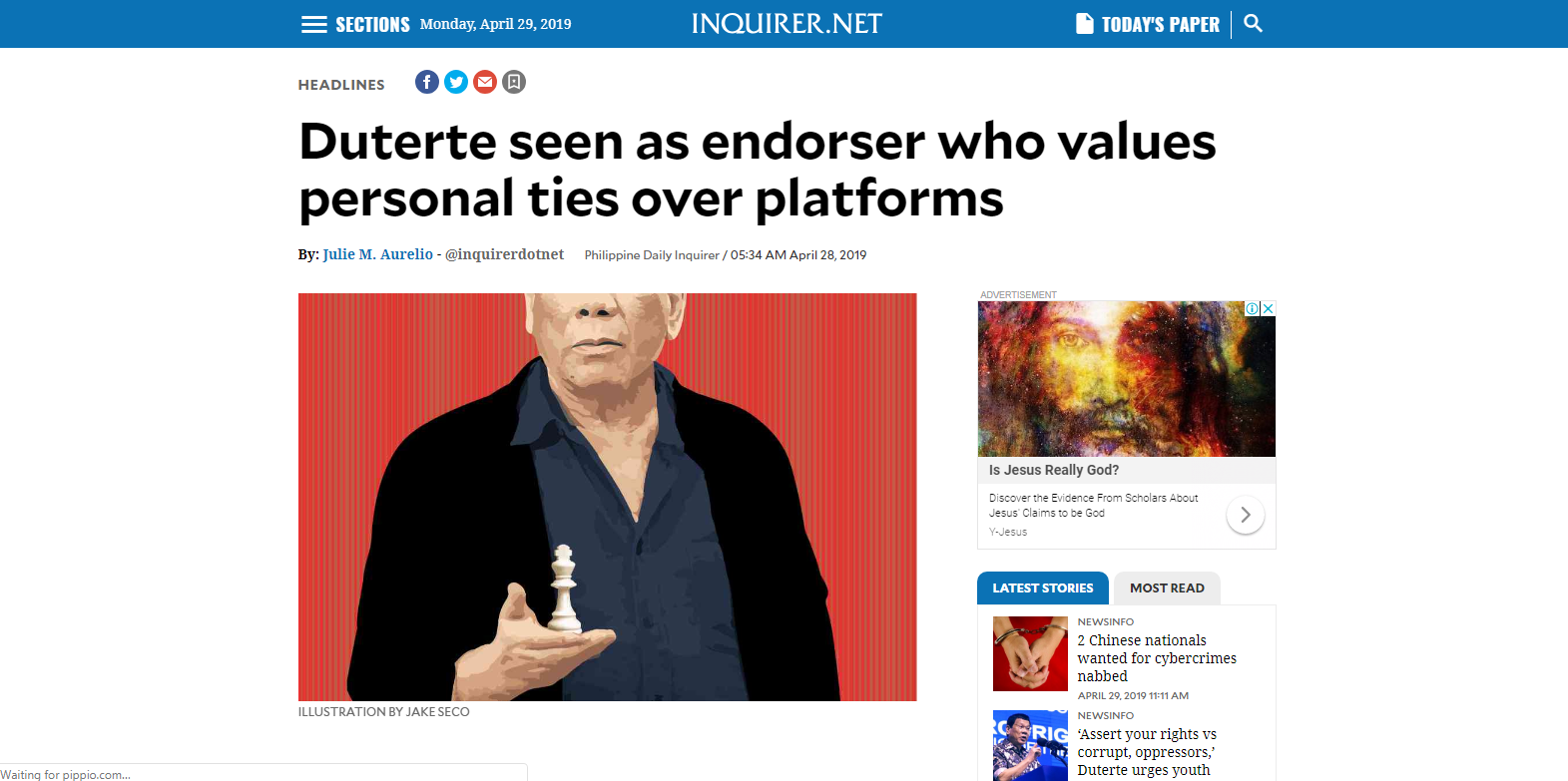 Duterte seen as endorser who values personal ties over platforms