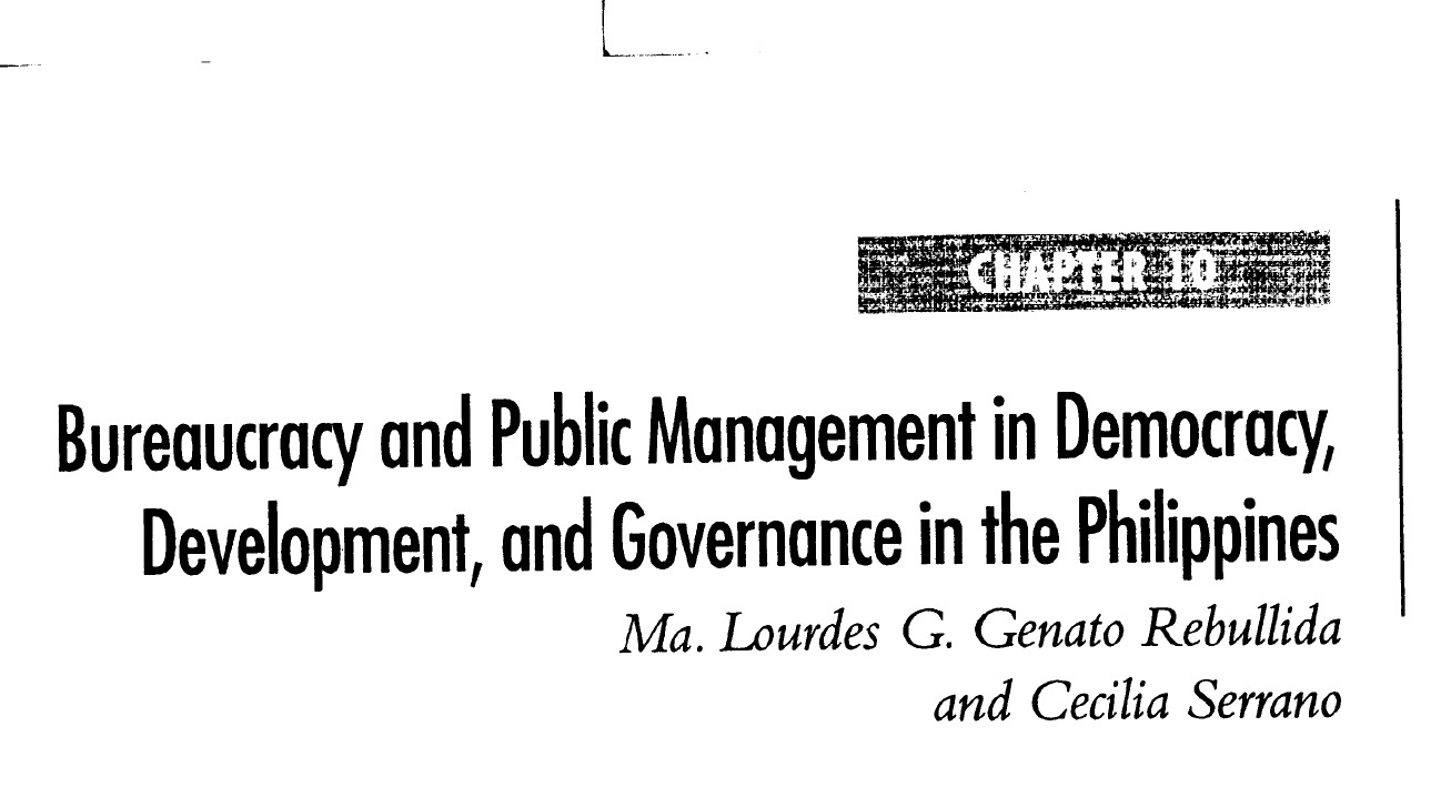Bureaucracy and Public Management in Democracy, Development, and Governance in the Philippines (2006)