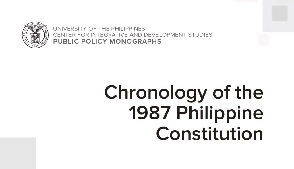 Chronology of the 1987 Philippine Constitution (2019)