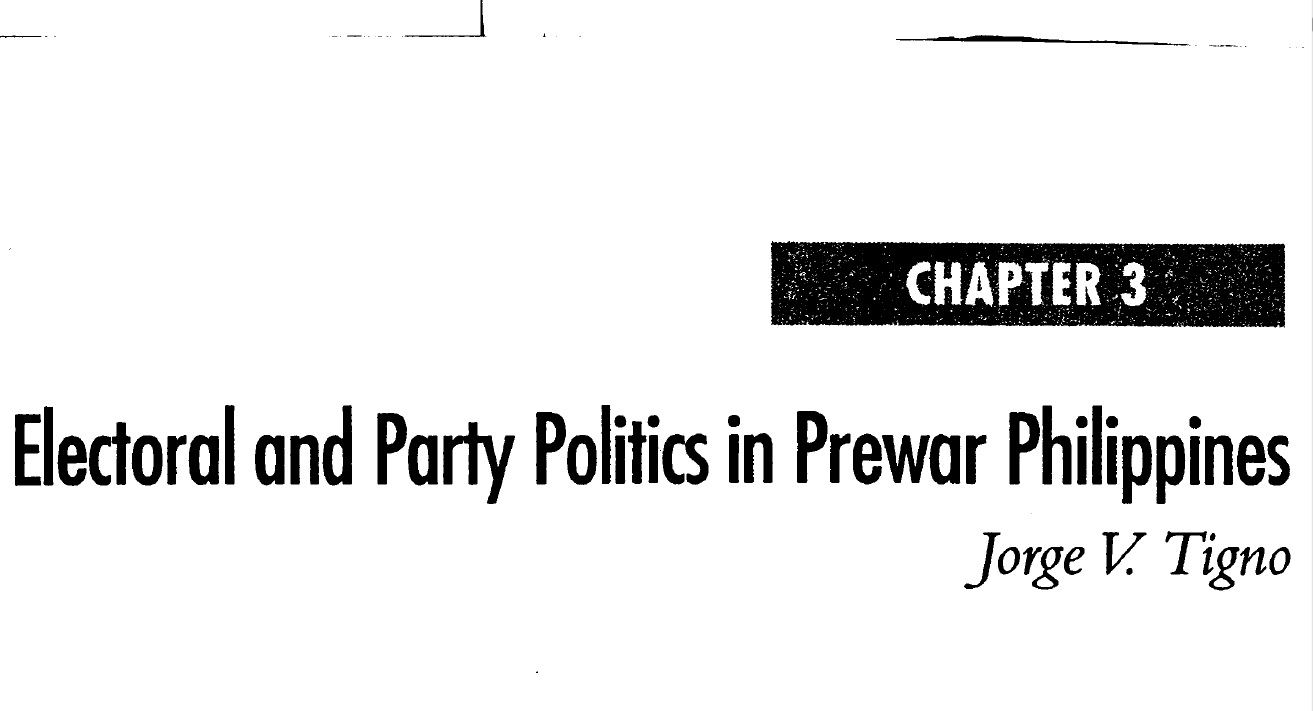 Electoral and Party Politics in Prewar Philippines (2006)