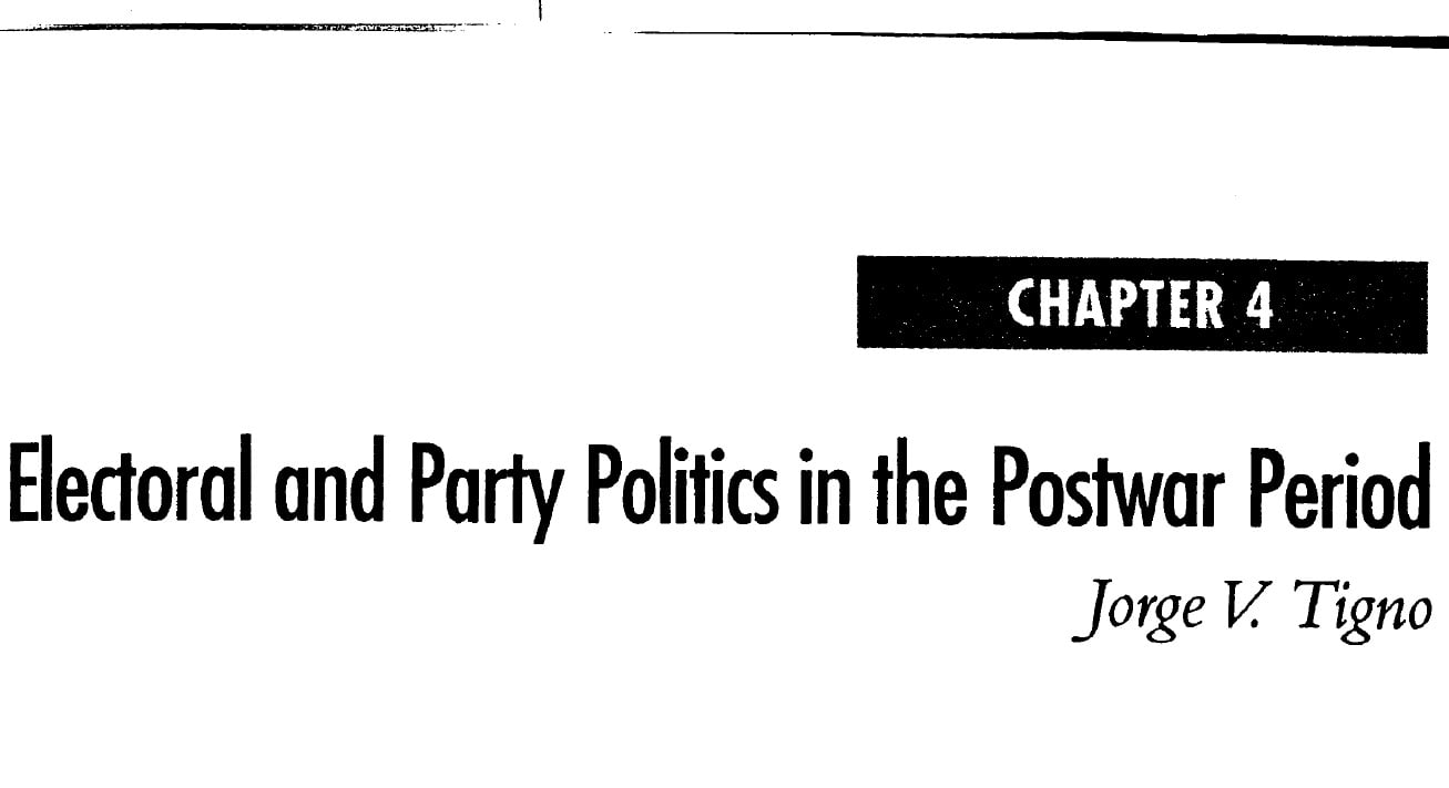 Electoral and Party Politics in the Postwar Period (2006)