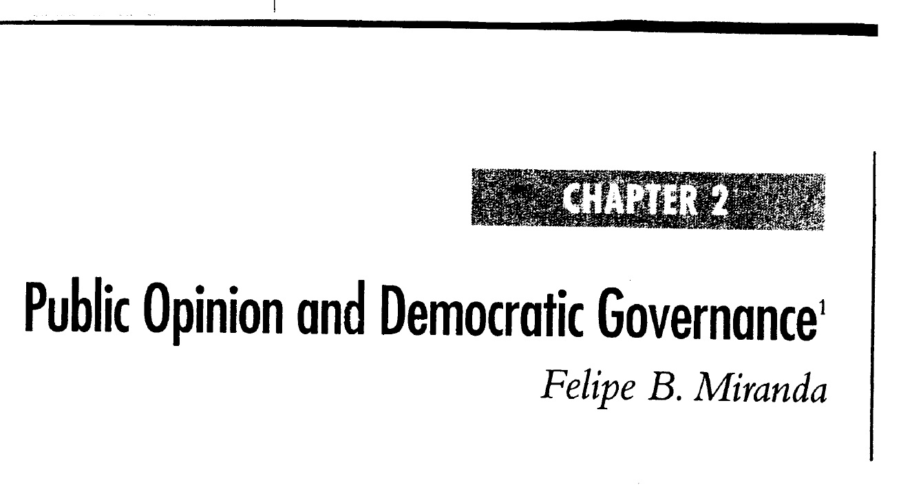Public Opinion and Democratic Governance (2006)